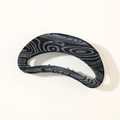 French vintage crescent hair claw clip in elegant black and white marble pattern - Black
