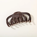 Brown flocked velvet large shark hair claw clip with unique marble pattern finish - Dark Coffee (#3)