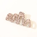 Brown flocking wave hair claw clip with floral pattern for vintage women hairstyles - Wave Print Style (Apricot) / Bulk Packaging