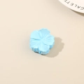 Light blue flower-shaped claw clip for hair, featuring delicate 3D petal texture details - Bulk Packaging / Blue Hibiscus (4cm)