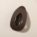 Flat dark brown leopard pattern duckbill hair clip with diamond cutout in matte finish - Frosted Chocolate (Bulk)