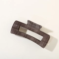 Pinza per capelli rettangolare scozzese marrone floccata in stile invernale - Confezione sfusa / Quadretti Caffè Chiaro