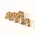 Brown wave hair claw clip with leaf pattern in flocked matte finish for women - Wave Print Style (Khaki) / Bulk Packaging
