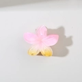 Pink and yellow gradient flower hair claw clip made of translucent resin for women - Bulk Packaging / Gradient Yellow-Pink Frangipani