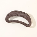 French vintage style dark brown marbled hair claw clip with velvet-like flocking texture - Light Coffee