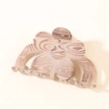 Molletta per capelli a forma di trifoglio beige con trama venatura legno per donna - Confezione sfusa / Albicocca