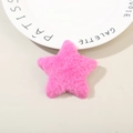 Pince à cheveux étoile rose en peluche pour filles avec fausse fourrure douce - Rouge Rose
