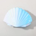 Flat shell duckbill hair clip with iridescent pearl white and blue gradient finish - Individual Packaging (OPP Bag) / Blue To White Gradient