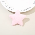 Pink plush star hair clip with soft faux fur texture for autumn and winter seasons - Light Pink