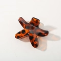 Starfish hair claw clip with dark amber leopard tortoiseshell pattern for thick hair - Glossy Red Leopard