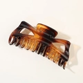Grande molletta per capelli in resina ambrata tartarugata con design geometrico - Confezione sfusa / Tartarugato Lucido