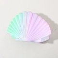Flat shell duckbill hair clip with iridescent green and purple pearl gradient finish - Bulk Packaging / Pink To Green Gradient