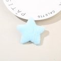 Handmade light blue plush star hair clip for women featuring soft fuzzy texture - Light Blue