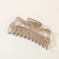Pinza per capelli 14cm ambra marrone scuro traslucida con robusta molla dorata - Marrone Chiaro Trasparente Lucido