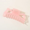 Pinza per capelli rosa traslucida da 14cm con design cavo e finitura in acrilico - Rosa Gelatina Lucido