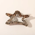 Pinza per capelli a forma di stella con motivo leopardato marrone in resina - Confezione sfusa / Stella a Cinque Punte