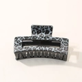 Eleganter großer schwarzer Haarklammer mit Leopardenmuster für Damenfrisuren - Großpackung / Silbergrau Leopard