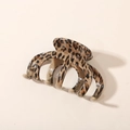 Large leopard print hair claw clip with vintage resin finish for elegant updos - Octopus Shape (10cm)