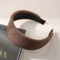 Diadema acolchada vintage de lana marrón oscuro para mujer con diseño grueso y antideslizante - Marrón