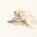 Elegante pinza per capelli a tulipano 3D beige e marrone in acrilico trasparente - Confezione Singola (Sacchetto OPP) / Albicocca Opaco (Stile A)