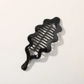 Elegante fermaglio a banana nero lucido con design a onde per capelli folti - Confezione sfusa / Nero Lucido