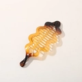 Amber gradient banana hair clip with wavy edges and fine teeth for thick hair pony - Glossy Caramel