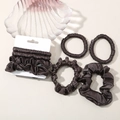 Detailed view of high-elastic silk scrunchies in coffee brown with premium satin texture - Dark Coffee