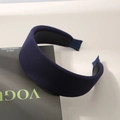Cerchietto largo in tessuto a coste blu navy con impugnatura interna antiscivolo - Blu Notte