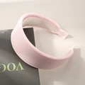 Cerchietto largo rosa a righe con trama a costine per un look elegante e alto - Rosa Chiaro