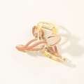 Elegant champagne amber tulip hair claw clip with cream flower bud details and gold spring - Matte Apricot - Style B