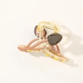 Amber acrylic tulip hair claw clip in a matte brown finish with golden spring - Matte Dark Coffee - Style B