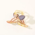Elegant amber tulip hair claw clip with matte purple petals and strong gold spring - Matte Purple - Style B