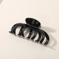 Glänzende schwarze Haarklammer im Kürbis-Stil für elegante Hochsteckfrisuren - Einzelverpackung / Glänzendes Schwarz