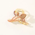 3D tulip hair claw clip in transparent yellow with matte brown and orange accents - Matte Khaki - Style B
