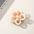 Elegante pinza per capelli a tulipano crema e rosa con finitura in resina opaca - Confezione sfusa / Corallo