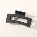 Pinza per capelli rettangolare nero opaco con design geometrico cavo minimalista - Confezione sfusa / Rettangolare Nero (8.5cm)