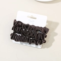 Three-piece set of coffee brown satin scrunchies with pleated texture on card - Dark Coffee
