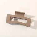 Pinza per capelli rettangolare marrone moka opaco, accessorio moderno per capelli folti - Confezione sfusa / Rettangolare Caffè Chiaro (8.5cm)