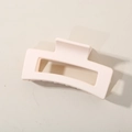 Pinza per capelli rettangolare opaca in rosa cipria dal design minimalista - Confezione sfusa / Rettangolare Albicocca (8.5cm)