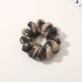 Leopardenmuster Plüsch-Haargummi aus weichem Kunstfell mit langlebigem Gummiband - Kaffee Leopard