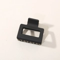 Matte black rectangular hollow hair claw clip with a minimalist frosted finish - Square Black (5cm)