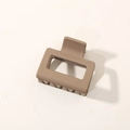 Matte brown rectangular cutout claw clip hair accessory in a minimalist hollow design - Square Light Coffee (5cm)