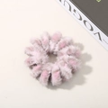 Rosa und grauer Leopard Plüsch Haargummi mit Kunstfell und elastischem Spiralkabel - Beerenrosa