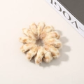 Élastique à cheveux peluche léopard beige et marron clair texture douce et velue - Jaune Crème
