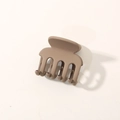 Matte coffee brown shark hair claw clip for women with a minimalist 45-degree view design - Octopus Light Coffee (4.5cm)
