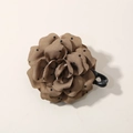 Pinza per capelli a fiore marrone a pois con petali in chiffon 3D multistrato - Sfuso (senza imballaggio) / Cachi a Pois