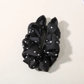 Sweet black and white polka dot bow banana hair clip with elegant ruffled ribbon texture - Bulk Packaging / Black Polka Dot