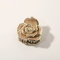 Pinza para el pelo rosa marrón caramelo con bordes de metal dorado galvanizado - Caqui-6cm