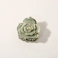 Pince à cheveux rose vert sauge élégante avec bords dorés en métal galvanisé pour femmes - Vert-6cm