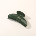 Pinza grande para el pelo verde oscuro de resina con texto dorado Barrette La France - Tamaño Grande Suelto (Sin Embalaje) / 9cm / Verde Oscuro